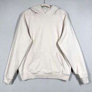 MATE The Label Hoodie Women Medium Organic Cotton Pullover Sweatshirt Cream Hood